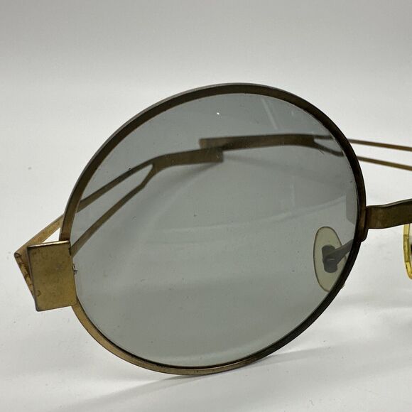 Oleg Cassini Cool Ray Polaroid 340 Round Gold Sunglasses 1960s Vtg Hippy Gypsy main image 8